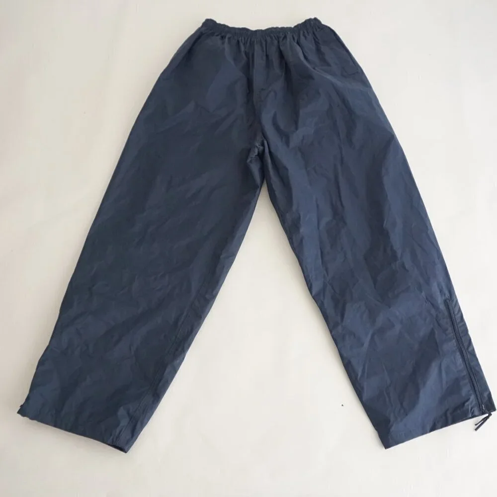 Vintage Wetskins Navy 100% Nylon Pvc Backing Waterproof Elastic Waist Pants XL - Picture 1 of 9